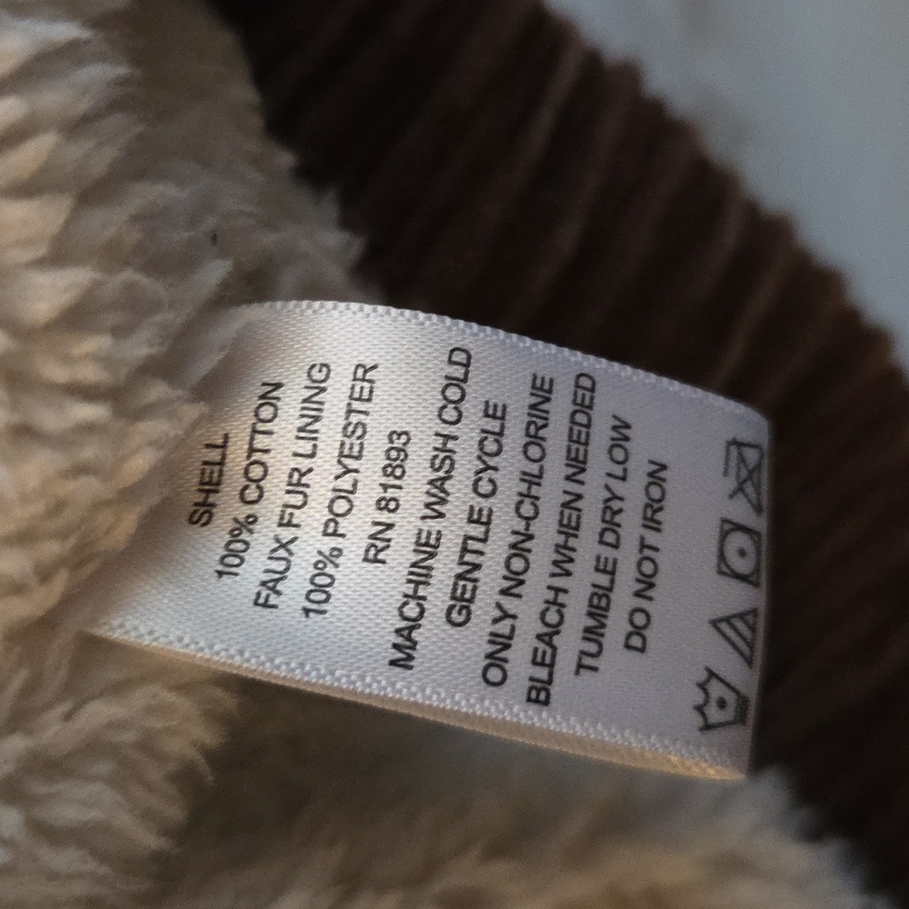 D & CO Cozy Brown Corduroy Fleece Lined Jacket Size Medium - Picture 15 of 17